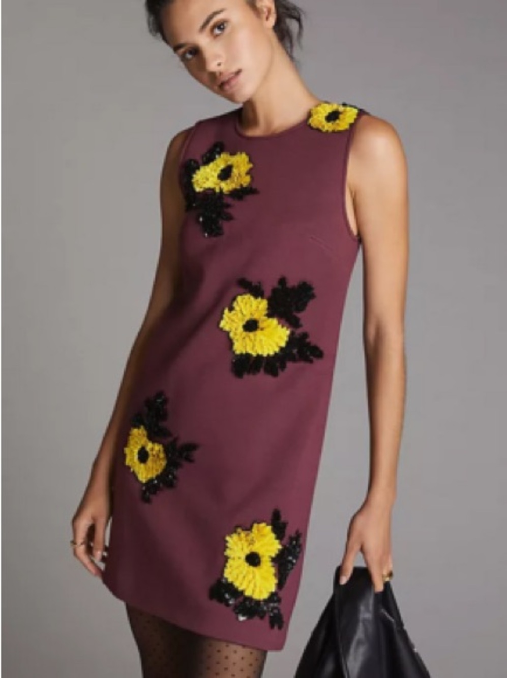 Dhruv Kapoor/Anthropologie 3D Floral Applique Shift Dress - XS - MINOR FLAW